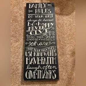 Family Rules Canvas Sign
